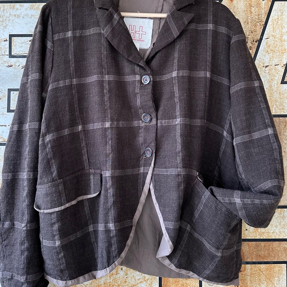 Elegant Plaid Black Women's Blazer
